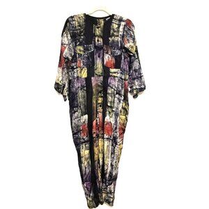Tie Dye fun print oversized jumpsuit overall utility suit hand dyed batik fabric